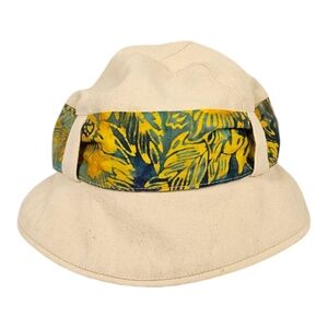 CASUAL CANVAS SUNHAT with batik scarf NWOT​​​